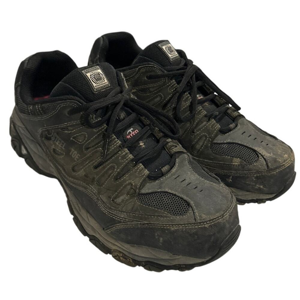Skechers Mens Cankton Ebbitt Steel Toe Construction Shoe Designed for Safety